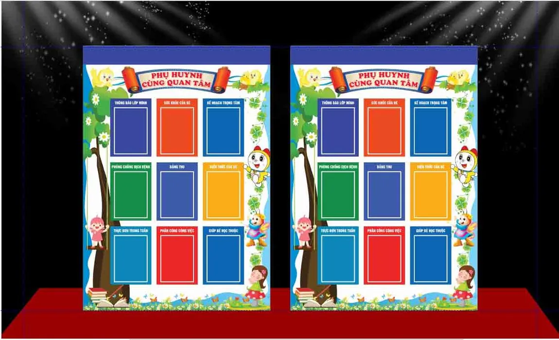 Bảng Phụ Huynh Cùng Quan Tâm Mầm Non - File Corel