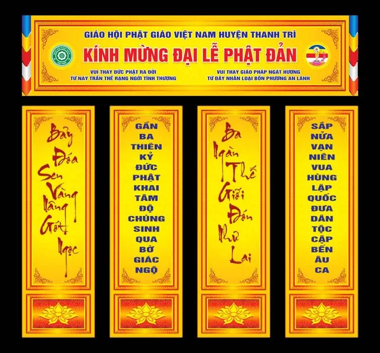 File thiết kế băng rôn và phướn câu đối Phật Đản – Giáo hội Phật giáo Việt Nam huyện Thanh Trì