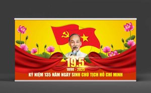 Backdrop kỷ niệm ngày sinh nhật Bác Hồ 19 tháng 5 file corel chất lượng cao - Mẫu số 3