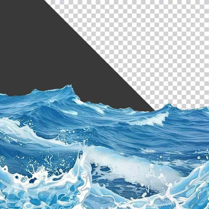 Sóng Biển Xanh Động PNG - Hiệu Ứng Nước Chân Thực Cho Thiết Kế