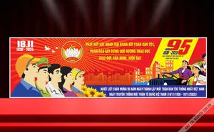Pano chào mừng kỷ niệm 95 năm ngày thành lập mặt trận  File Corel
