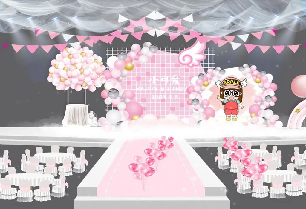 Backdrop Sinh Nhật Nhân Vật Arale File Corel
