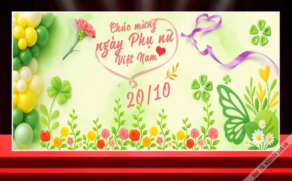 File Corel – Backdrop chúc mừng Ngày Phụ Nữ Việt Nam 20-10