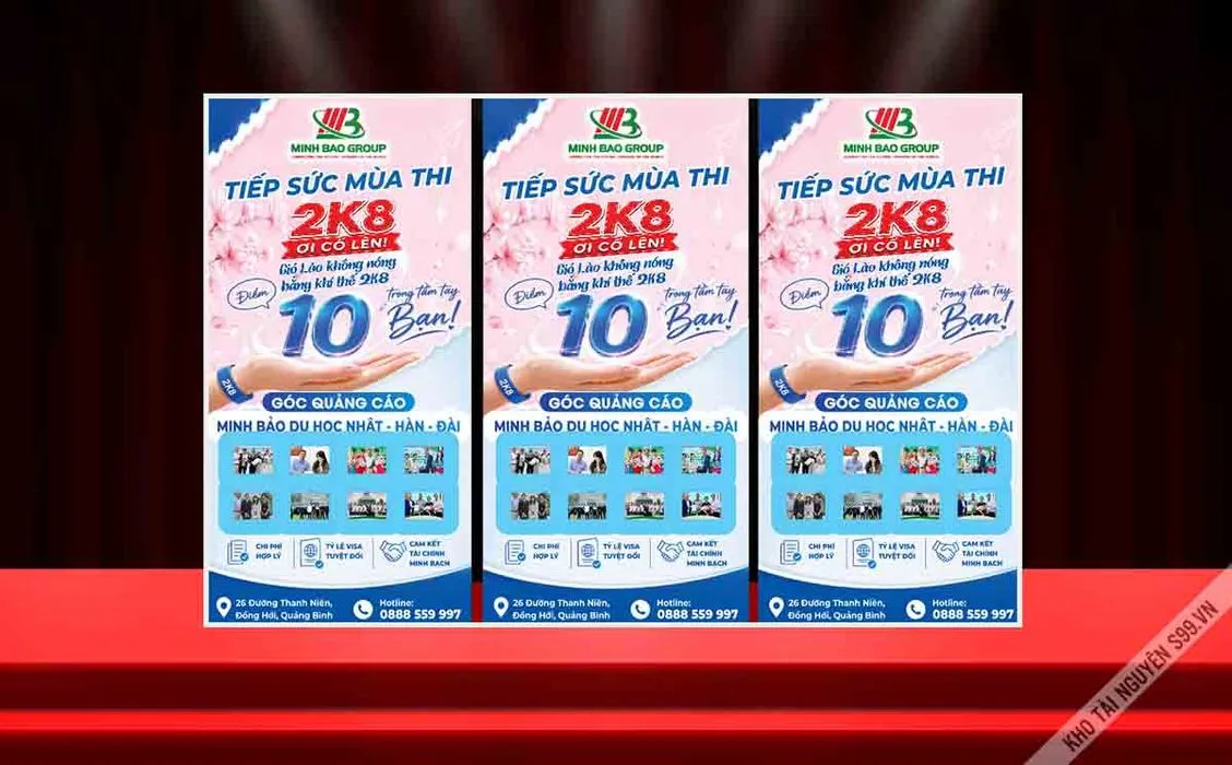Banner Tiếp Sức Mùa Thi 2K8 - File CDR Vector Sắc Nét, Dễ Chỉnh Sửa