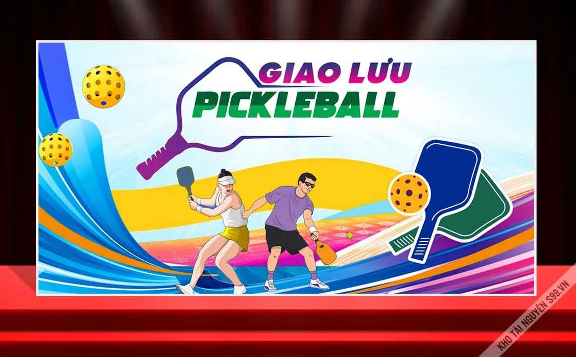 Backdrop Pickleball Thể Thao Năng Động – Thiết Kế Sự Kiện CDR