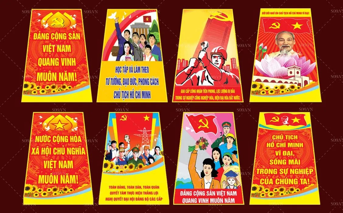 Bộ file Corel tranh cổ động tuyên truyền Đảng và Nhà nước