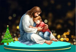 File corel Chúa Giêsu ôm em bé thể hiện tình yêu thương Giáng sinh