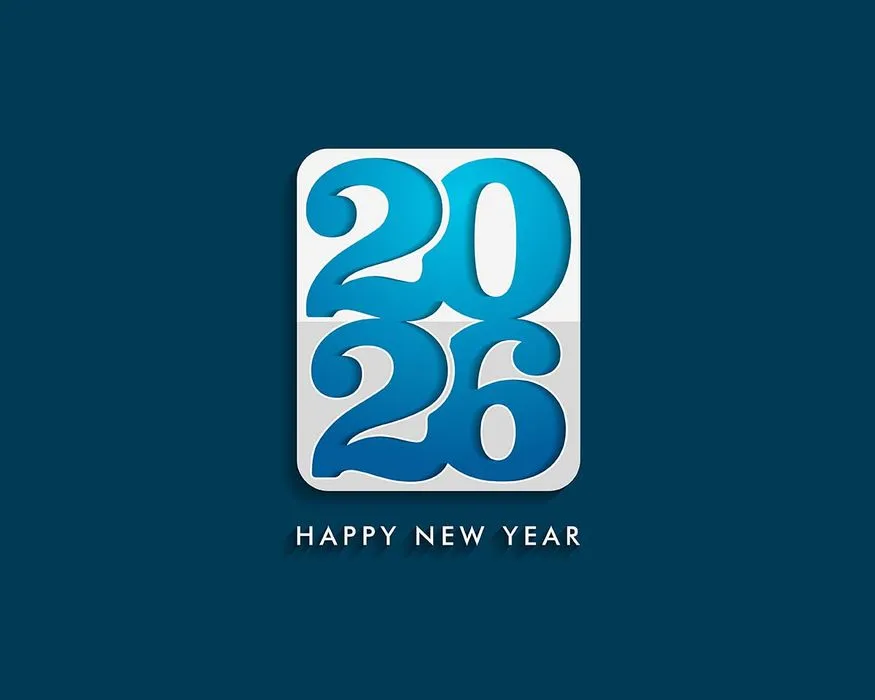 Mẫu 2026 Xanh Gradient Hiện Đại File EPS Happy New Year