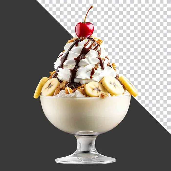 Ly Kem Chuối Sundae PNG Chất Lượng Cao - Thiết Kế Đồ Họa