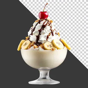 Ly Kem Chuối Sundae PNG Chất Lượng Cao - Thiết Kế Đồ Họa