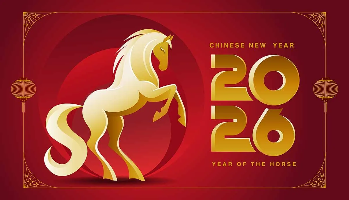 Banner Tết 2026 Năm Con Ngựa Màu Sắc Vàng Gold - File Vector
