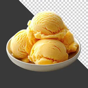 Đĩa kem vàng ngon mắt PNG - Thiết kế đồ họa chất lượng cao