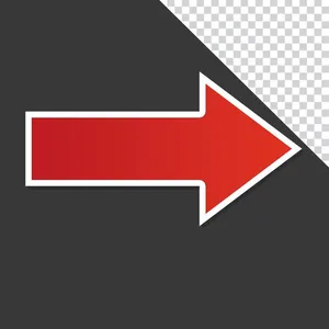 Mũi tên mầu đỏ có viền trắng File PNG