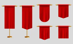 Vector lá cờ đỏ treo trang trí sang trọng