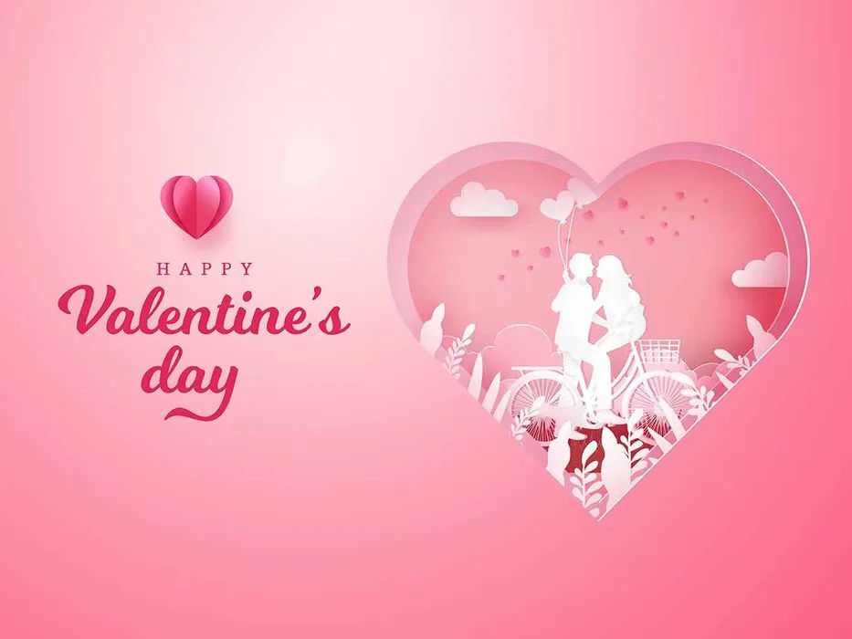 Thiết kế Valentine cặp đôi trong tim papercut File EPS