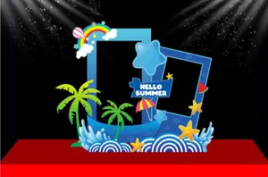 Khung Chụp Ảnh Chủ Đề Mùa Hè: Background Vector CDR