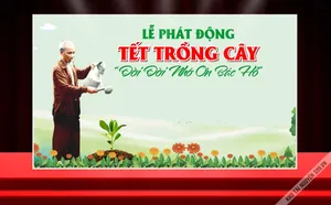 Phông nền lễ phát động Tết trồng cây đời đời nhớ ơn Bác Hồ File Corel