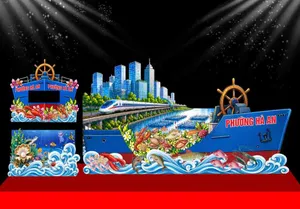 Mô Hình Tàu Phương Đông Và Cảnh Quan Đô Thị Vector – File Thiết Kế CDR