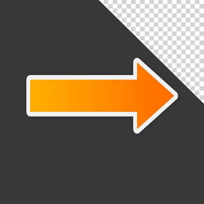 Hình ảnh mũi tên màu cam file PNG không nền