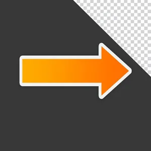 Hình ảnh mũi tên màu cam file PNG không nền