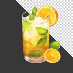 Ly Nước Giải Khát Chanh Bạc Hà Tươi Mát - PNG Chất Lượng Cao