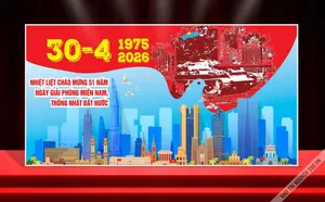 Backdrop 30-4 Giải Phóng Miền Nam 1975-2026 – File CDR Sắc Nét