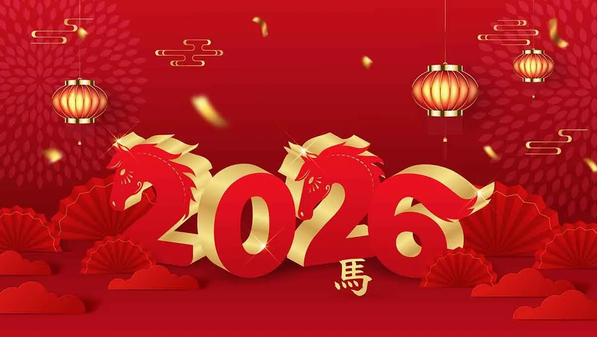 Thiệp Tết 2026 Ngựa Đỏ May Mắn