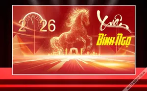 File Corel – Phông nền Xuân Bính Ngọ 2026 đồng hồ đếm ngược