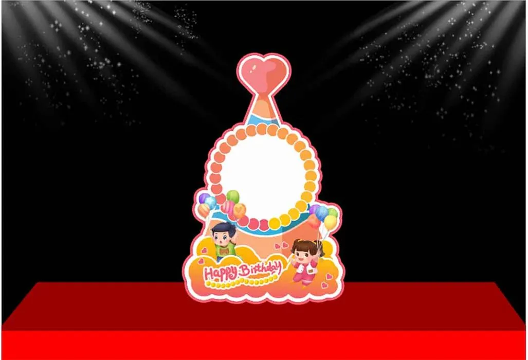 Thiết kế khung chụp hình sinh nhật Happy Birthday cho bé File Corel