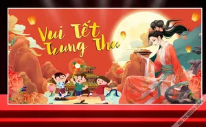 File Corel Vui Tết Trung Thu Trẻ Em Chị Hằng Trăng Rằm Phông Sân Khấu Đẹp