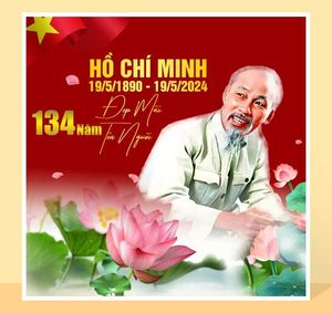 Mẫu banner mừng sinh nhật 134 năm chủ tịch Hồ Chí Minh file Corel - Mẫu số RR212
