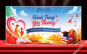 Backdrop "Hành Trình Yêu Thương" Đẹp Mắt - File CDR Chất Lượng Cao