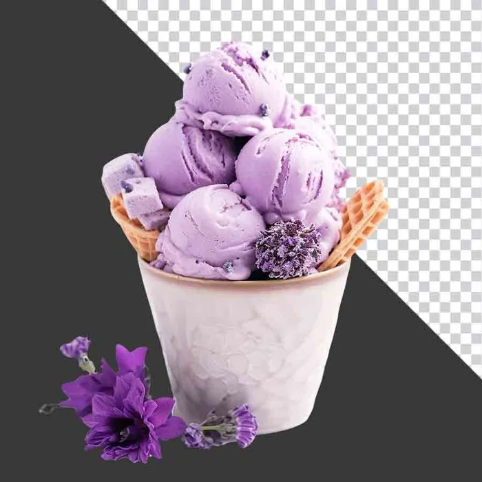 Cốc Kem Tím Lavender Cao Cấp - Hình ảnh PNG Nền Trong Suốt