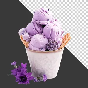 Cốc Kem Tím Lavender Cao Cấp - Hình ảnh PNG Nền Trong Suốt