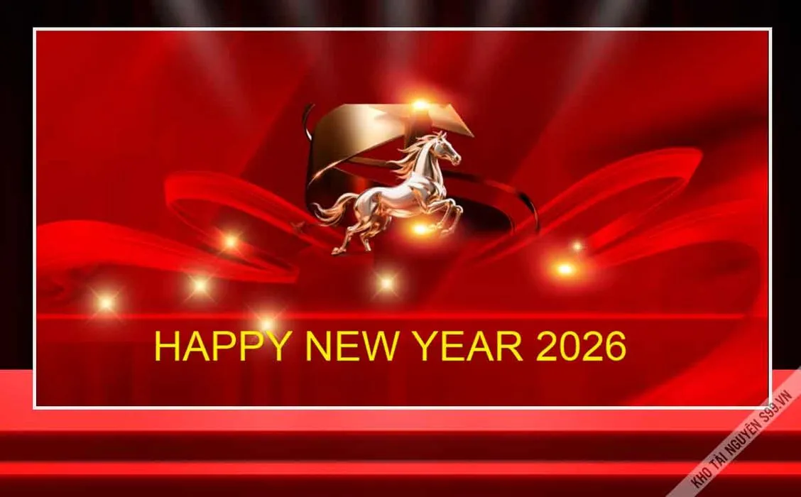 File Corel backdrop ngựa bạc happy new year 2026
