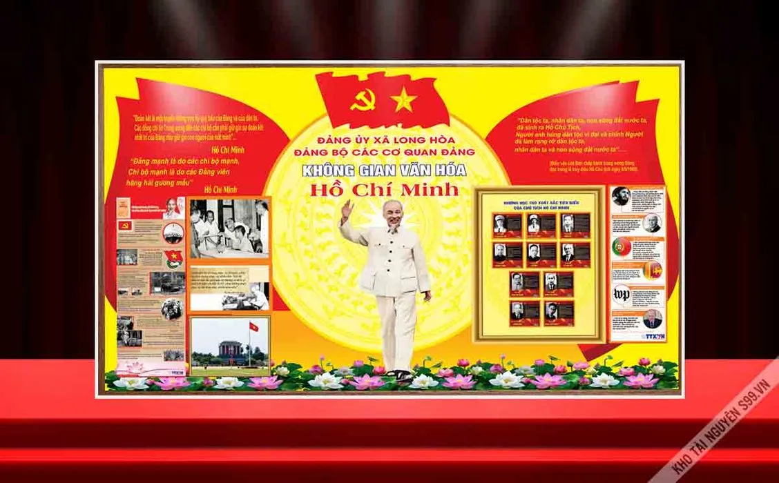 Backdrop "Không Gian Văn Hóa Hồ Chí Minh" - File CDR Sẵn Sàng Thiết Kế