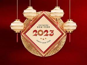 Thiết kế Chinese New Year 2023 đèn lồng vàng File PSD
