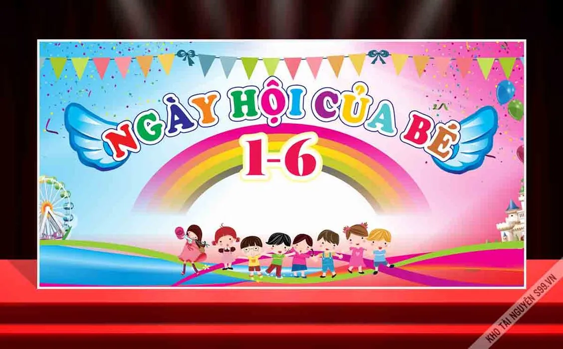 Backdrop Ngày Hội Của Bé 1-6 Vector CDR Đẹp Mắt
