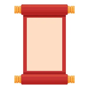 Vector Cuốn Thư Đỏ Vàng Trang Trí