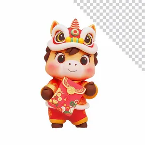 Hình Minh Họa Ngựa Đội Lân Giữ Bao Lì Xì Đỏ PSD