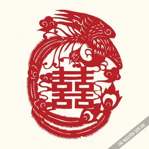 Tải File Chữ Hỷ Vector EPS Biểu Tượng Song Hỷ Phượng Hoàng Đẹp - File EPS, AI