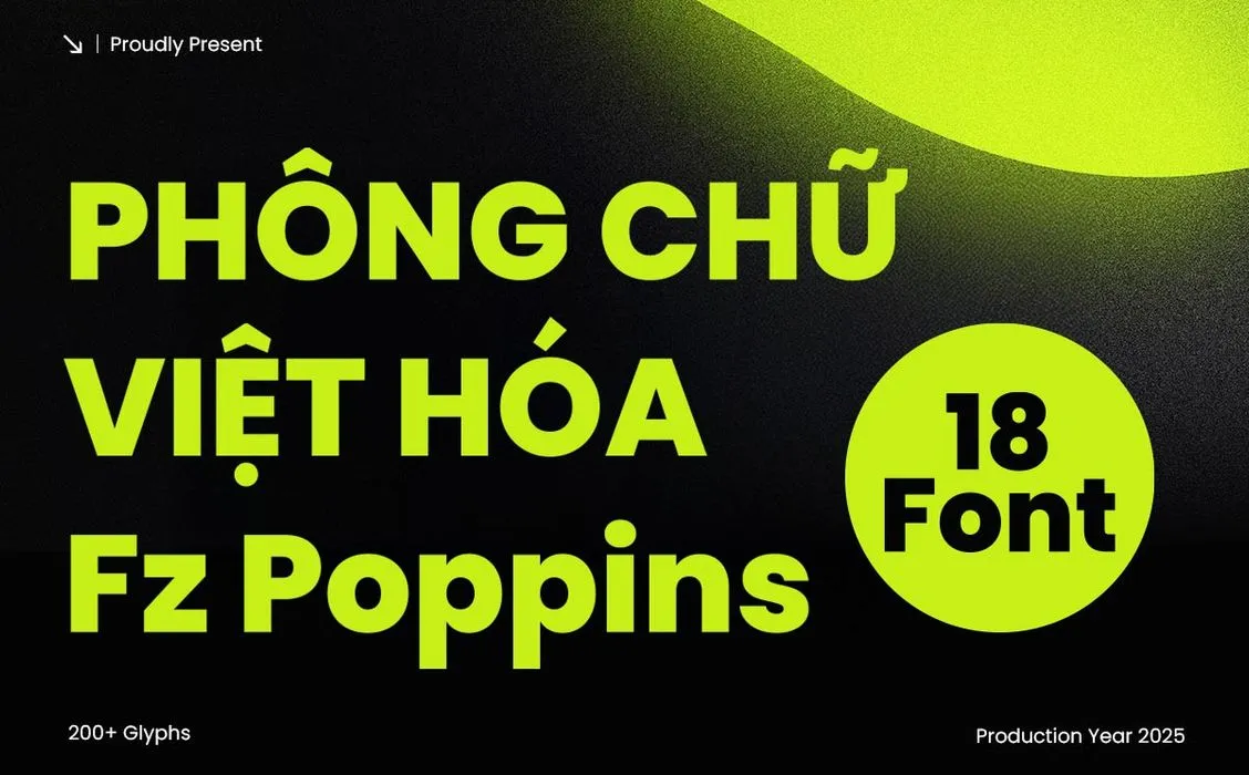 Font chữ không chân hiện đại FzPoppins Việt hóa