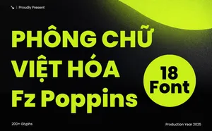 Font chữ không chân hiện đại FzPoppins Việt hóa