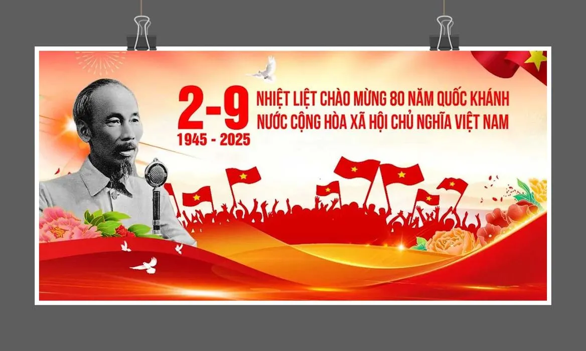 Mẫu Background, phông nền chào mừng 80 năm ngày quốc khánh Việt Nam 2-9 file corel