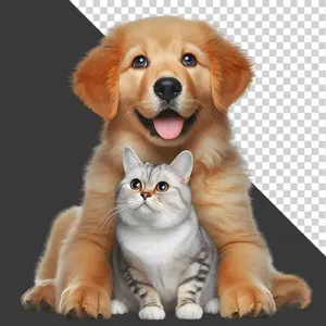 Chó & Mèo Con Đáng Yêu - File PNG Chất Lượng Cao cho Thiết Kế