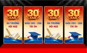 Mẫu thiết kế phướn thả kỷ niệm 30 năm ra trường hội ngộ tri ân File Corel