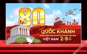 Backdrop Chào Mừng 80 Năm Quốc Khánh Việt Nam mùng 2 tháng 9 - File Corel