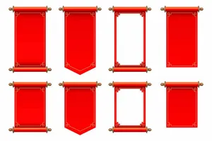 Cuộn thư đỏ cổ trang Trung Quốc Vector