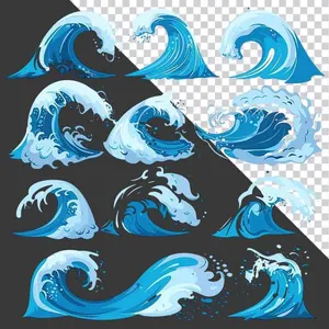 File PNG Bộ sưu tập sóng biển tuyệt đẹp dành cho thiết kế đồ hoạ