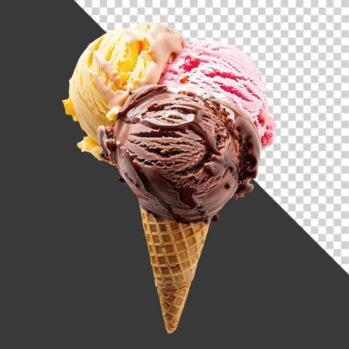 Kem 3 màu tươi mát – Hình ảnh PNG chất lượng cao